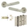 Complete Bloom Door Handle Pack - Internal Doors - Satin Nickel - 64mm / 3-inch Hinges - JE-B1B-SN