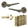 Complete Gio Door Handle Pack - Internal Doors - Antique Brass - By Frelan Hardware - JE-E3B-AB
