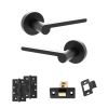Senza Pari Darrio Door Handle Pack (Latch Set - 2.5" CE Latch, 4" Slim Knuckle Hinges x2) - Matt Black