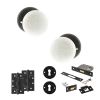 Old English Skipton Door Knob Pack (Lock Set - 3" Latch & Deadlock, 4" Slim Knuckle Hinges x2) - Matt Black