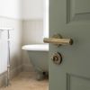 Complete Hex Door Handle Pack - Bathroom Lock (Standard Thumb Turn) - Antique Brass - 76mm / 3-inch Hinges - JE-C6B3-AB