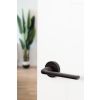 CleanTouch Anti-Bac Forme Asti Lever Door Handle on Minimal Round Rose - Matt Black (Pair)