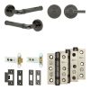 Complete Midtown Door Handle Pack - Heavy Duty Tubular Bathroom (Plain Thumb Turn) - Black Nickel - 76mm / 3-inch Hinges - JE-G31B2-BN