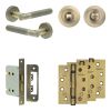 Complete Venice Door Handle Pack - Bathroom - Antique Brass - By Frelan Hardware - JE-F6A3-AB