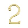 Jedo 75mm Screw Fix Numerals Polished Brass No. 2 - By Frelan Hardware - JN-2