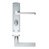 Zoo Hardware Leon lever on bathroom backplate - Satin Chrome