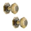 Octagonal Mortice Door Knob Aged Brass