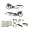 Senza Pari Elisse Door Handle Pack (Euro Lock Set - 3" CE Sashlock, 4" Fire Rated Hinges x3) - Satin Nickel/Chrome Plate