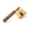 Polished Bronze Brompton Lever on Rose Set (Square) - Unsprung