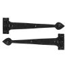 Black Textured 16" Cast T Hinge (pair)