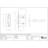 Black 3" Bathroom Mortice Lock