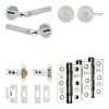 Complete Midtown Door Handle Pack - Heavy Duty Tubular Bathroom (Plain Thumb Turn) - Polished Chrome - 76mm / 3-inch Hinges - JE-G31B2-PC