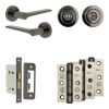 Complete Gio Door Handle Pack - Bathroom Lock (Standard Thumb Turn) - Black Nickel - 65mm / 3-inch Hinges - JE-E5B3-BN