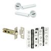 Complete Hex Door Handle Pack - Internal Doors - Polished Chrome - 76mm / 3-inch Hinges - JE-C3B-PC
