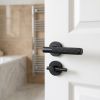 Complete Bari Door Handle Pack - Bathroom Lock (Plain Thumb Turn) - Matt Black - 76mm / 3-inch Hinges - JE-D6B2-MB