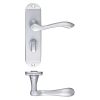 Zoo Hardware Project Arundel lever on bathroom backplate - 175mm x 42mm - Satin Chrome