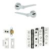 Complete Gio Door Handle Pack - Heavy Duty Latch - Polished Chrome - 64mm / 3-inch Hinges - JE-E20B-PC