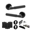 Senza Pari Rosarno Door Handle Pack (Euro Lock Set - 2.5" CE Sashlock, 4" Fire Rated Hinges x3) - Matt Black