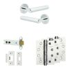 Complete Hex Door Handle Pack - Heavy Duty Latch - Polished Chrome - 102mm / 4-inch Hinges - JE-C22A-PC