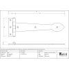 Black Smooth 12" Cast T Hinge (pair)