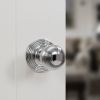 Old English Ripon Door Knob Pack (Lock Set - Horizontal Sashlock, 4" Slim Knuckle Hinges x2) - Polished Chrome