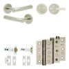 Complete Venice Door Handle Pack - Heavy Duty Tubular Bathroom (Plain Thumb Turn) - Satin Nickel - 102mm / 3-inch Hinges - JE-F32B2-SN