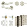 Complete Hex Door Handle Pack - Heavy Duty Tubular Bathroom (Plain Thumb Turn) - Satin Nickel - 64mm / 3-inch Hinges - JE-C30B2-SN