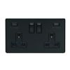 Eurolite Concealed 3mm 2 Gang USB Socket Matt Black