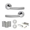 STATUS Nevada Door Handle Pack (3 Lever Lock Set - 2.5" CE Sashlock, 3" Fire Rated Hinges x3) - Polished Chrome