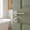 Complete Midtown Door Handle Pack - Heavy Duty Tubular Bathroom (Knurled Thumb Turn) - Satin Nickel - 76mm / 4-inch Hinges - JE-G31A1-SN