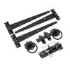 10" 250mm Plain Ring Gate Ironmongery Kit Black
