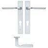 Zoo Hardware Vela lever on narrow euro backplate - Satin Chrome