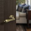 Old English Wrexham Door Handle Pack (Latch Set - 2.5" CE Latch, 4" Slim Knuckle Hinges x2) - Matt Antique Brass