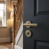Complete Hex Door Handle Pack - Sashlock - Antique Brass - 65mm / 3-inch Hinges - JE-C7B8-AB