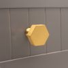 Hexagonal Cupboard Knob Satin Brass
