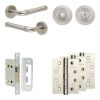 Complete Midtown Door Handle Pack - Bathroom Lock (Standard Thumb Turn) - Satin Nickel - 65mm / 4-inch Hinges - JE-G5A3-SN