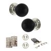 Old English Whitby Door Knob Pack (Lock Set - Horizontal Sashlock, 4" Slim Knuckle Hinges x2) - Polished Nickel