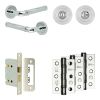 Complete Midtown Door Handle Pack - Bathroom Lock (Standard Thumb Turn) - Polished Chrome - 76mm / 3-inch Hinges - JE-G6B3-PC