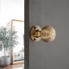 Ribbed Rim/Mortice Door Knob Aged Brass