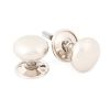 Polished Nickel 49mm Mushroom Mortice/Rim Knob Set