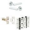 Complete Hex Door Handle Pack - Internal Doors - Polished Chrome - 64mm / 3-inch Hinges - JE-C1B-PC