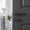 Complete Venice Door Handle Pack - Bathroom Lock (Plain Thumb Turn) - Dark Bronze - 76mm / 4-inch Hinges - JE-F6A2-DB