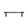 Heritage Brass Cabinet Pull Partial Knurl Design 96mm CTC Satin Chrome finish