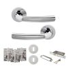 STATUS Nevada Door Handle Pack (3 Lever Lock Set - 2.5" CE Sashlock, 4" Fire Rated Hinges x3) - Polished Chrome