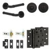 Complete Midtown Door Handle Pack - Heavy Duty Tubular Bathroom (Standard Thumb Turn) - Matt Black - 76mm / 4-inch Hinges - JE-G31A3-MB