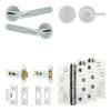 Complete Bari Door Handle Pack - Heavy Duty Tubular Bathroom (Plain Thumb Turn) - Polished Chrome - 76mm / 4-inch Hinges - JE-D31A2-PC