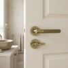 Complete Bari Door Handle Pack - Bathroom Lock (Plain Thumb Turn) - Antique Brass - 65mm / 4-inch Hinges - JE-D5A2-AB