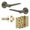 Complete Gio Door Handle Pack - Internal Doors - Antique Brass - By Frelan Hardware - JE-E1A-AB