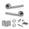 Senza Pari Rosarno Door Handle Pack (Euro Lock Set - 2.5" CE Sashlock, 3" Fire Rated Hinges x3) - Polished Chrome