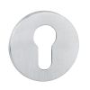Tupai Rapido 5S Line Euro Escutcheons on 5mm Slimline Round Rose - Satin Chrome (Pair)